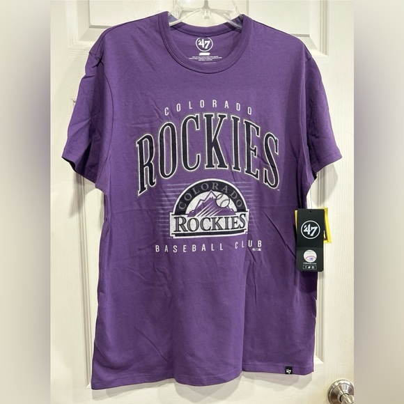 '47 Men's XL Colorado Rockies Purple Cooperstown Franklin T-Shirt NWT - Picture 1 of 9